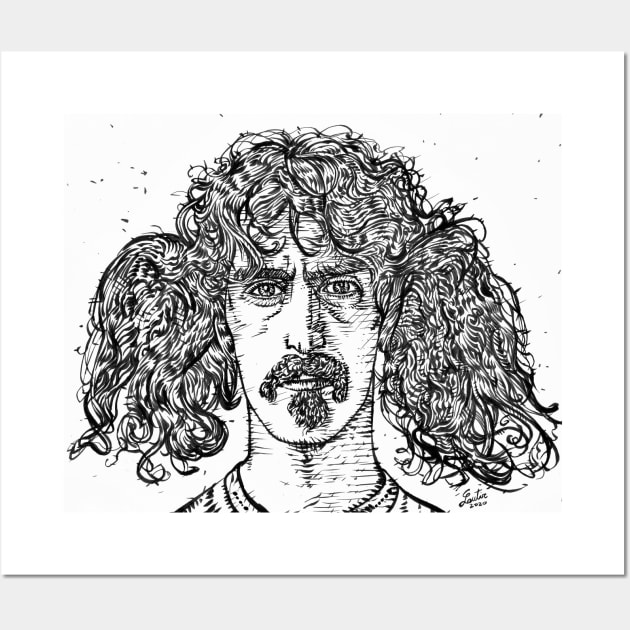 FRANK ZAPPA ink portrait Wall Art by lautir